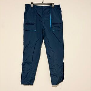 Nike vintage nylon utility cargo zipper track Pants blue size‎ large